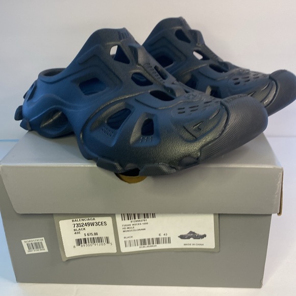 New Authentic Balenciaga Black Comfortable HD rubber mules - Picture 11 of 11